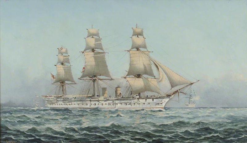 Henry J. Morgan HMS 'Boadicea' Germany oil painting art